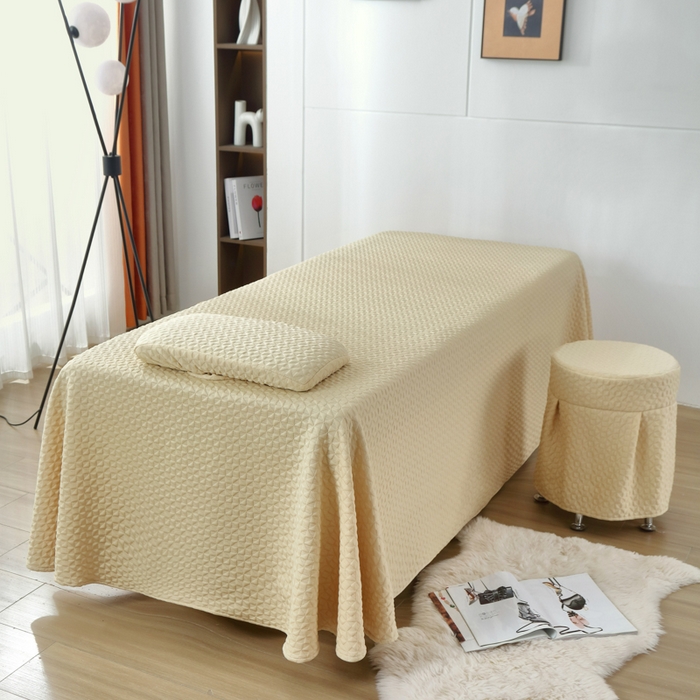 91家纺网 家纺一手货源 找家纺 琪宝阁 2025新款美容床罩四件套美容院专用套件-小风车系列 小风车-卡其