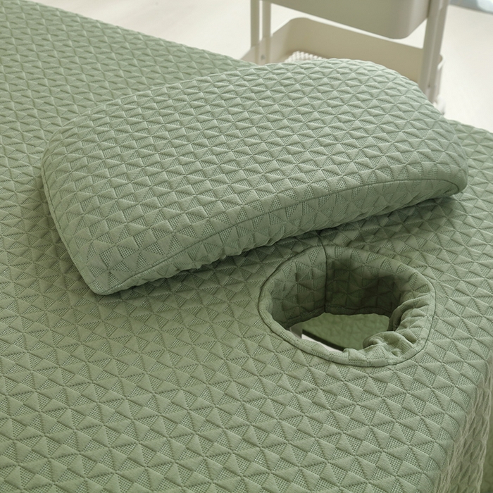 91家纺网 家纺一手货源 找家纺 琪宝阁 2025新款美容床罩四件套美容院专用套件-小风车系列 小风车-绿色