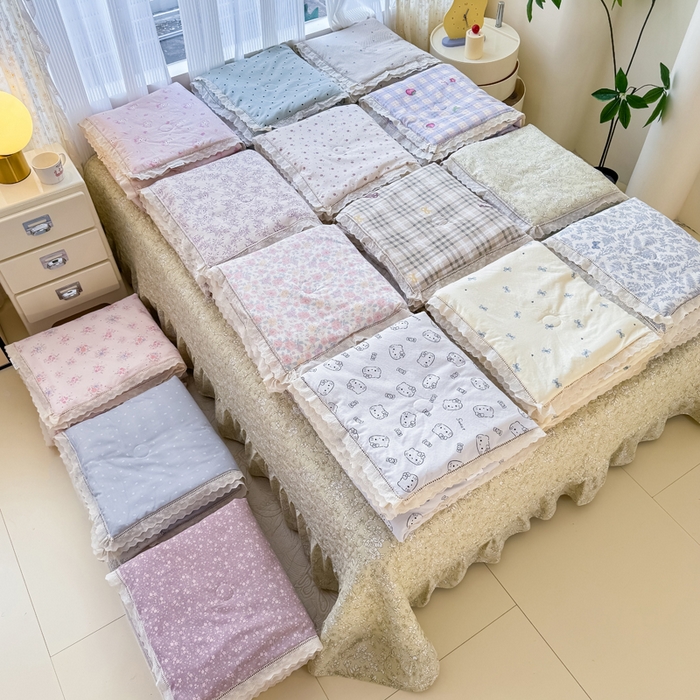 91家纺网 家纺一手货源 找家纺 （总）梦可莱家居 2025夏季新款木棉夏被镂空花边床盖四件套