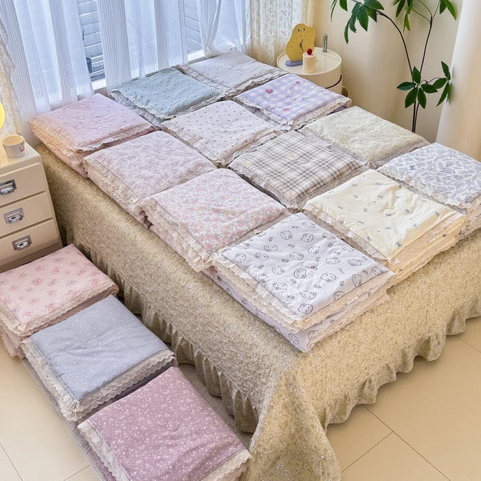 91家纺网 家纺一手货源 找家纺 梦可莱家居 2025夏季新款木棉夏被镂空花边床盖四件套 白玉兰