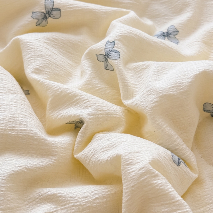 91家纺网 家纺一手货源 找家纺 梦可莱家居 2025夏季新款木棉夏被镂空花边床盖四件套 蝴蝶兰