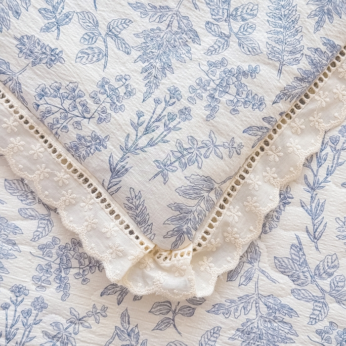 91家纺网 家纺一手货源 找家纺 梦可莱家居 2025夏季新款木棉夏被镂空花边床盖四件套 兰芝