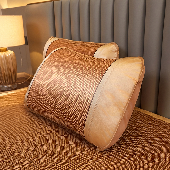 91家纺网 家纺一手货源 找家纺 （总）眠多宝 2025新款艾草单面古藤宽边绣花冰丝席凉席