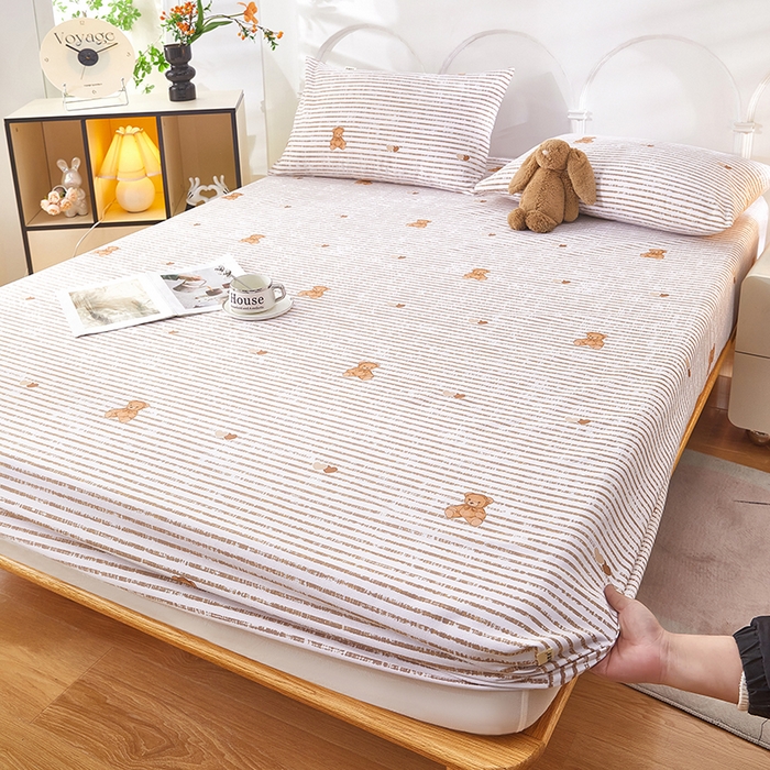 91家纺网 家纺一手货源 找家纺 （总）蕾诺家纺 2025新款老粗布加厚全包防滑防尘罩床罩床笠