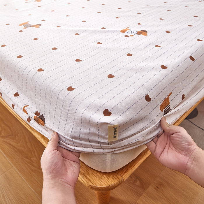 91家纺网 家纺一手货源 找家纺 蕾诺家纺 2025新款老粗布加厚全包防滑防尘罩床罩床笠 巴吉度