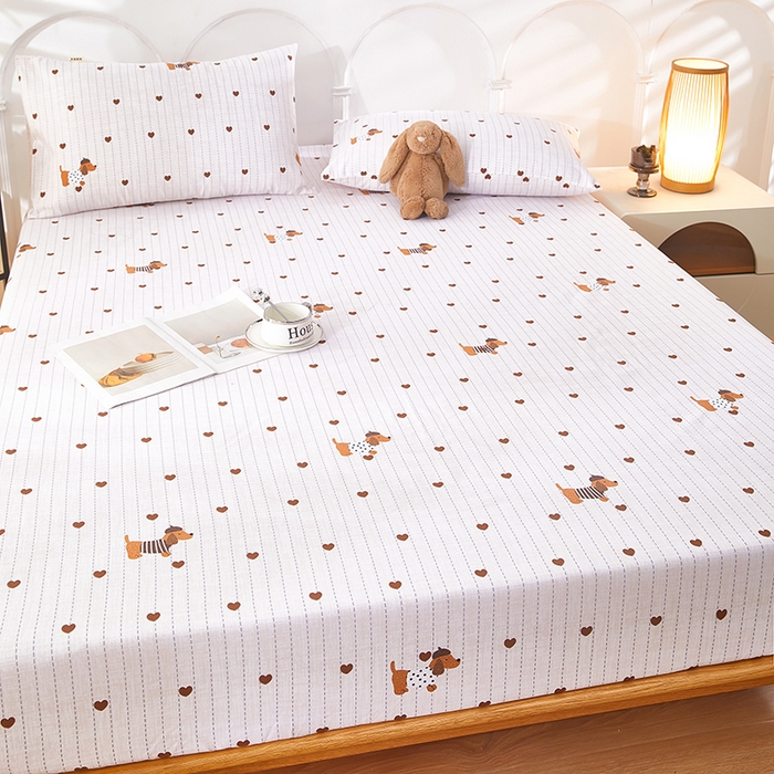 91家纺网 家纺一手货源 找家纺 蕾诺家纺 2025新款老粗布加厚全包防滑防尘罩床罩床笠 巴吉度