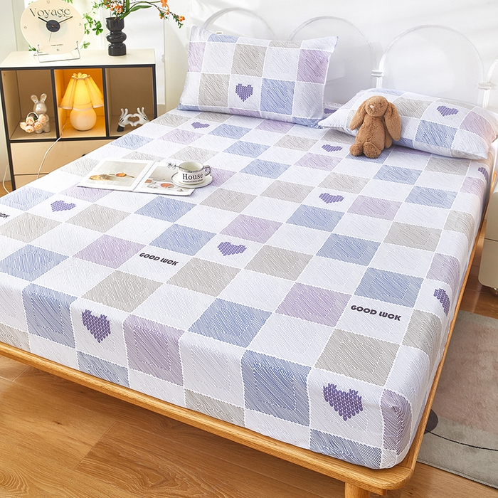 91家纺网 家纺一手货源 找家纺 蕾诺家纺 2025新款老粗布加厚全包防滑防尘罩床罩床笠 格滤