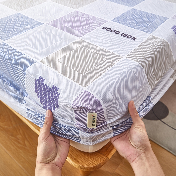 91家纺网 家纺一手货源 找家纺 蕾诺家纺 2025新款老粗布加厚全包防滑防尘罩床罩床笠 格滤