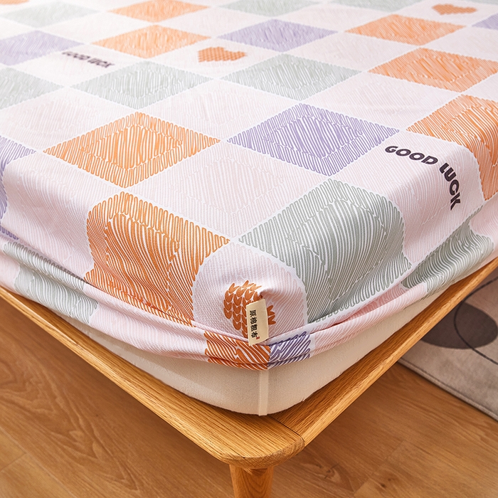 91家纺网 家纺一手货源 找家纺 蕾诺家纺 2025新款老粗布加厚全包防滑防尘罩床罩床笠 格缘