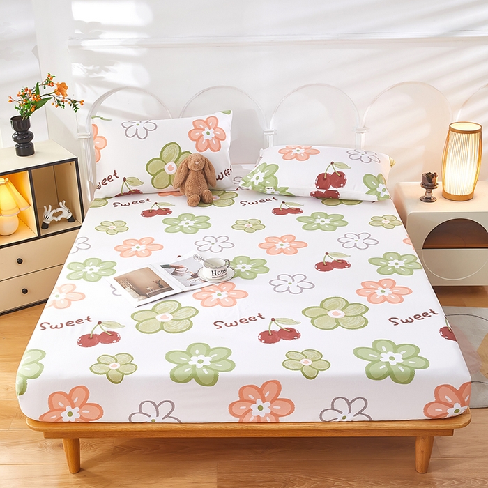 91家纺网 家纺一手货源 找家纺 蕾诺家纺 2025新款老粗布加厚全包防滑防尘罩床罩床笠 花汐