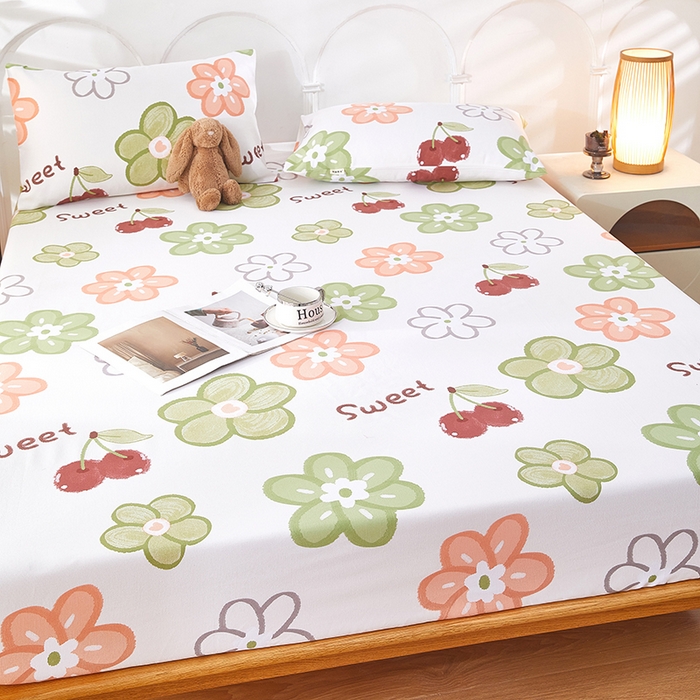 91家纺网 家纺一手货源 找家纺 蕾诺家纺 2025新款老粗布加厚全包防滑防尘罩床罩床笠 花汐