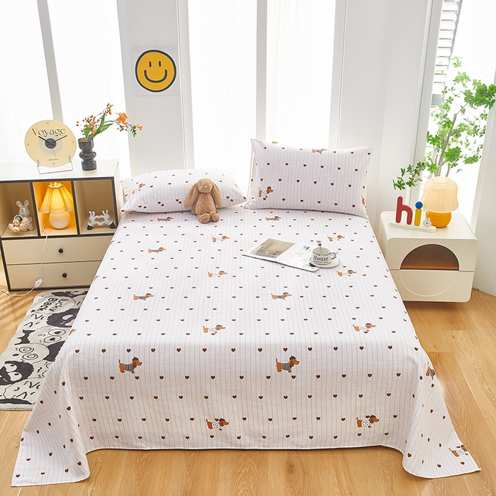 91家纺网 家纺一手货源 找家纺 蕾诺家纺 2025新款老粗布加厚全包防滑床单可组合三件套 巴吉度