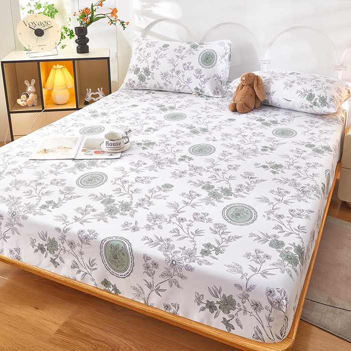 91家纺网 家纺一手货源 找家纺 蕾诺家纺 2025新款老粗布加厚全包防滑防尘罩床罩床笠 蔷绯