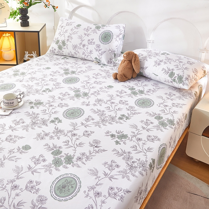 91家纺网 家纺一手货源 找家纺 蕾诺家纺 2025新款老粗布加厚全包防滑防尘罩床罩床笠 蔷绯