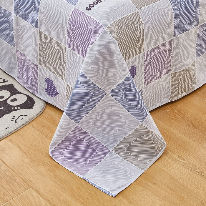 91家纺网 家纺一手货源 找家纺 蕾诺家纺 2025新款老粗布加厚全包防滑床单可组合三件套 格滤