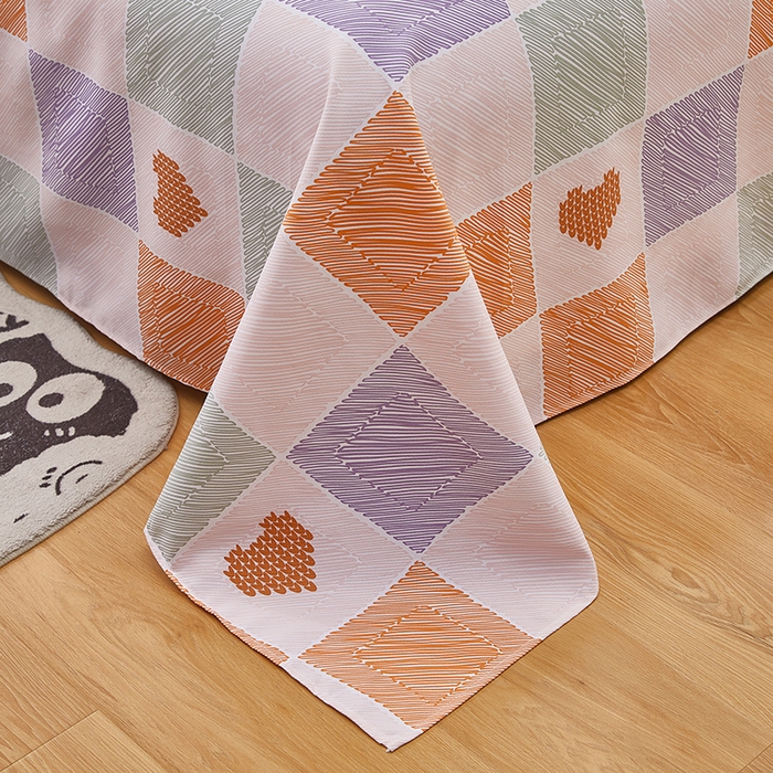 91家纺网 家纺一手货源 找家纺 蕾诺家纺 2025新款老粗布加厚全包防滑床单可组合三件套 格缘