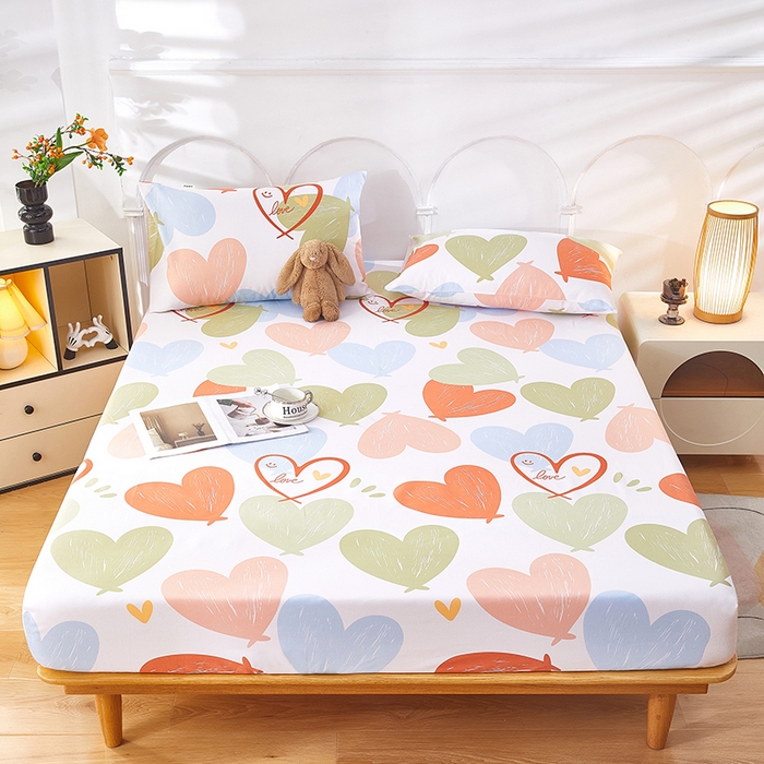 91家纺网 家纺一手货源 找家纺 蕾诺家纺 2025新款老粗布加厚全包防滑防尘罩床罩床笠 心怡