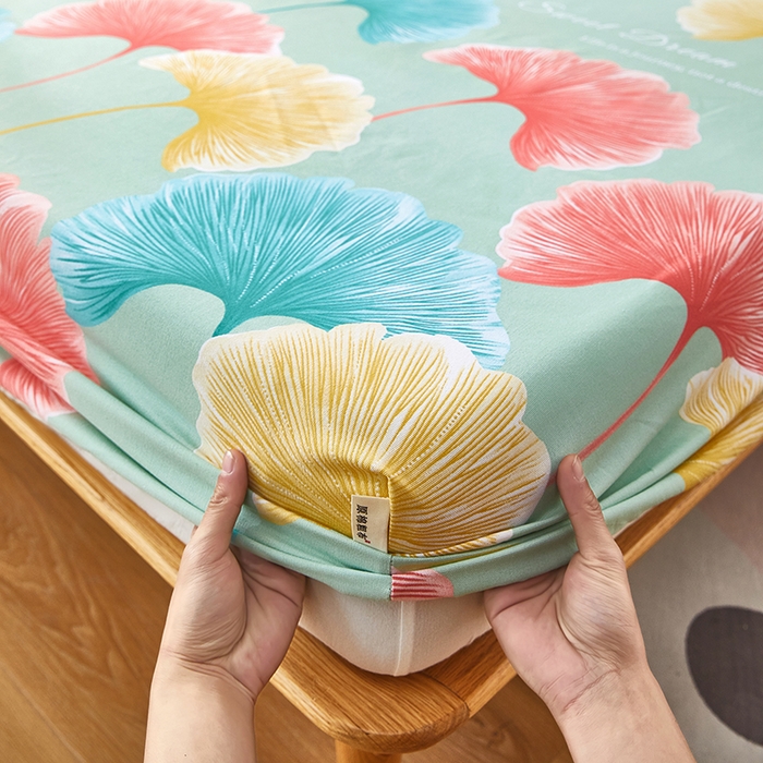 91家纺网 家纺一手货源 找家纺 蕾诺家纺 2025新款老粗布加厚全包防滑防尘罩床罩床笠 杏然