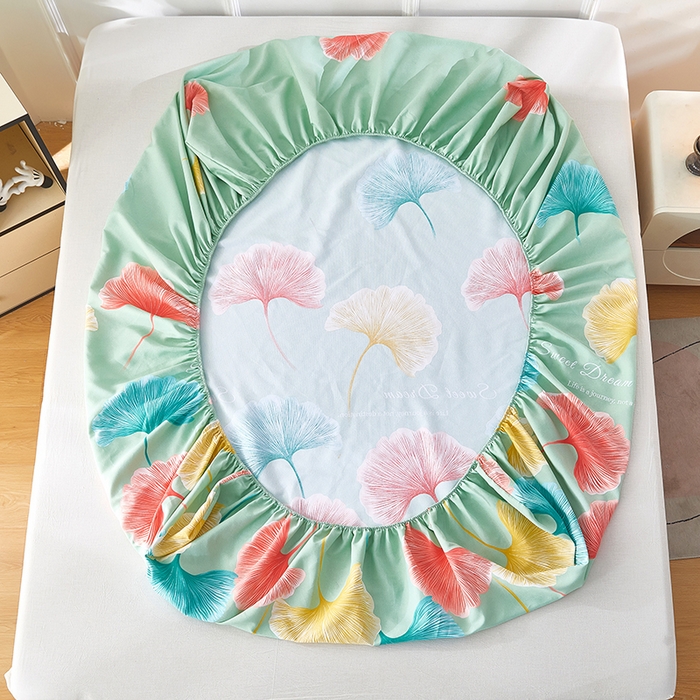 91家纺网 家纺一手货源 找家纺 蕾诺家纺 2025新款老粗布加厚全包防滑防尘罩床罩床笠 杏然