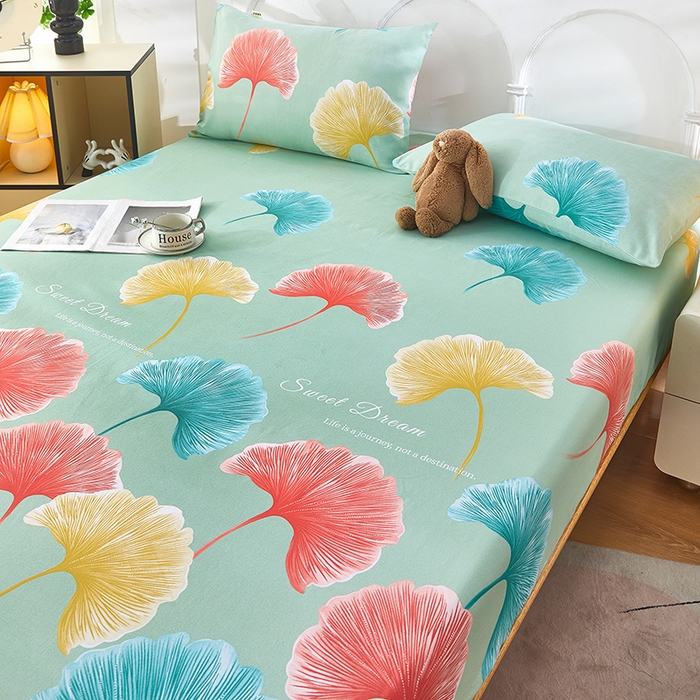 91家纺网 家纺一手货源 找家纺 蕾诺家纺 2025新款老粗布加厚全包防滑防尘罩床罩床笠 杏然