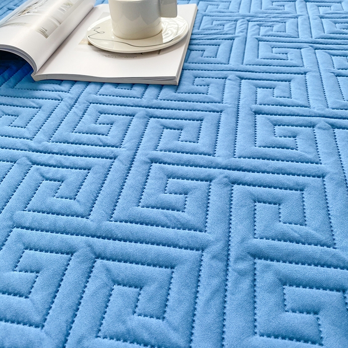 91家纺网 家纺一手货源 找家纺 花言狐语 2025新款A类防水床笠隔尿透气席梦思保护套可定制水洗 富贵格蓝