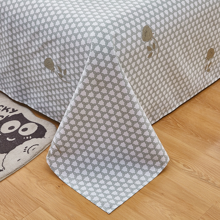 91家纺网 家纺一手货源 找家纺 蕾诺家纺 2025新款老粗布加厚全包防滑床单可组合三件套 玫影