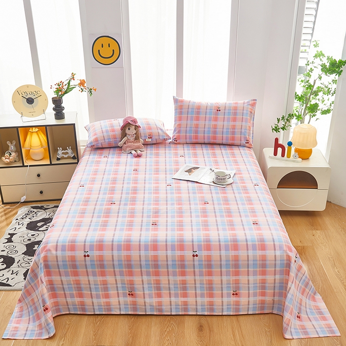 91家纺网 家纺一手货源 找家纺 蕾诺家纺 2025新款老粗布加厚全包防滑床单可组合三件套 霓裳