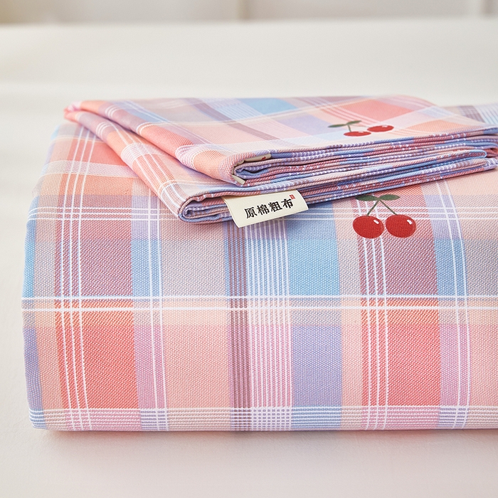 91家纺网 家纺一手货源 找家纺 蕾诺家纺 2025新款老粗布加厚全包防滑床单可组合三件套 霓裳