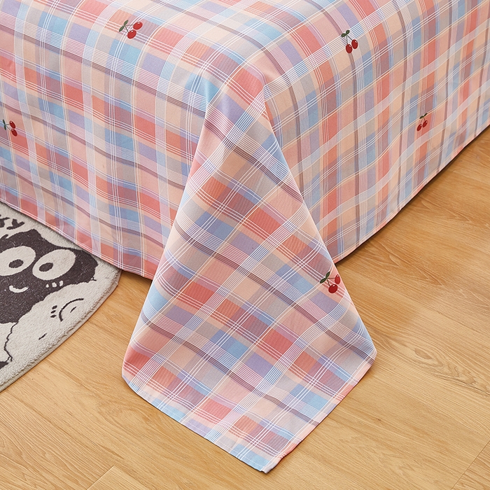 91家纺网 家纺一手货源 找家纺 蕾诺家纺 2025新款老粗布加厚全包防滑床单可组合三件套 霓裳