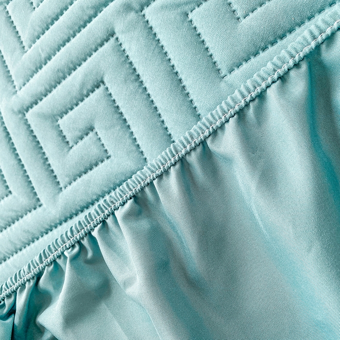 91家纺网 家纺一手货源 找家纺 花言狐语 2025新款A类防水床笠隔尿透气席梦思保护套可定制水洗 富贵格绿色