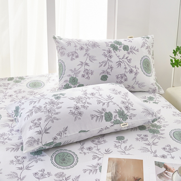 91家纺网 家纺一手货源 找家纺 蕾诺家纺 2025新款老粗布加厚全包防滑床单可组合三件套 蔷绯