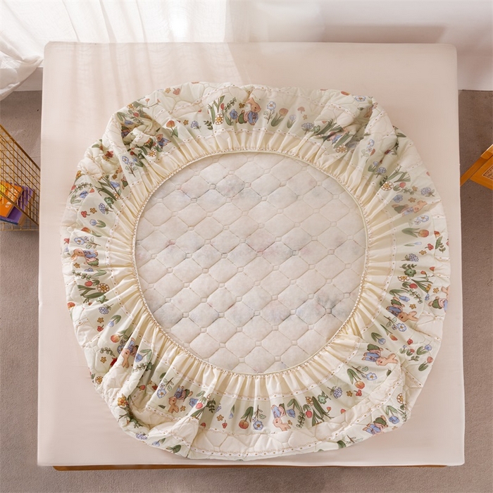 91家纺网 家纺一手货源 找家纺 花言狐语 2025新款A类防水床笠隔尿透气席梦思保护套可定制水洗 花丛兔