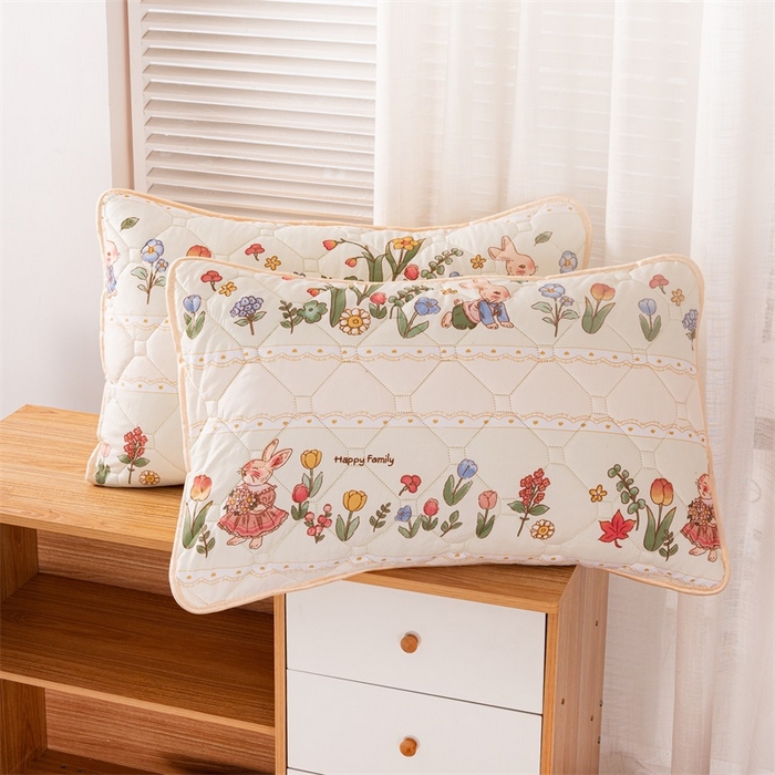 91家纺网 家纺一手货源 找家纺 花言狐语 2025新款A类防水床笠隔尿透气席梦思保护套可定制水洗 花丛兔