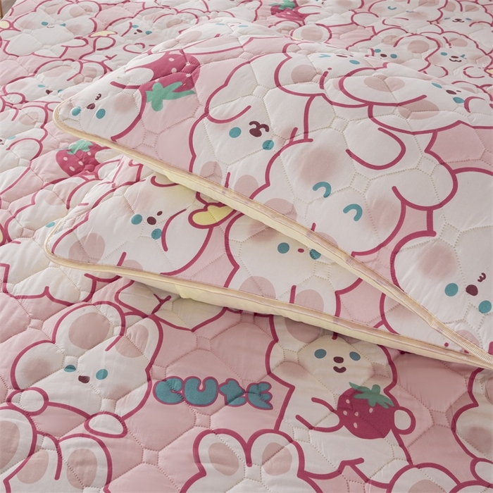 91家纺网 家纺一手货源 找家纺 花言狐语 2025新款A类防水床笠隔尿透气席梦思保护套可定制水洗 快乐兔兔