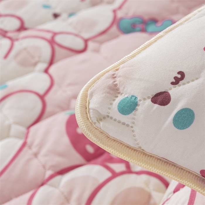 91家纺网 家纺一手货源 找家纺 花言狐语 2025新款A类防水床笠隔尿透气席梦思保护套可定制水洗 快乐兔兔