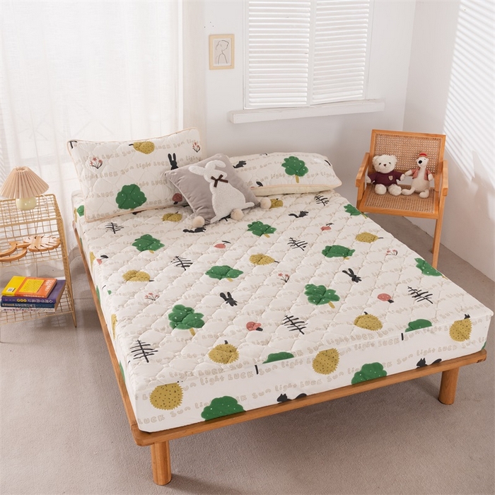 91家纺网 家纺一手货源 找家纺 花言狐语 2025新款A类防水床笠隔尿透气席梦思保护套可定制水洗 夏日时光