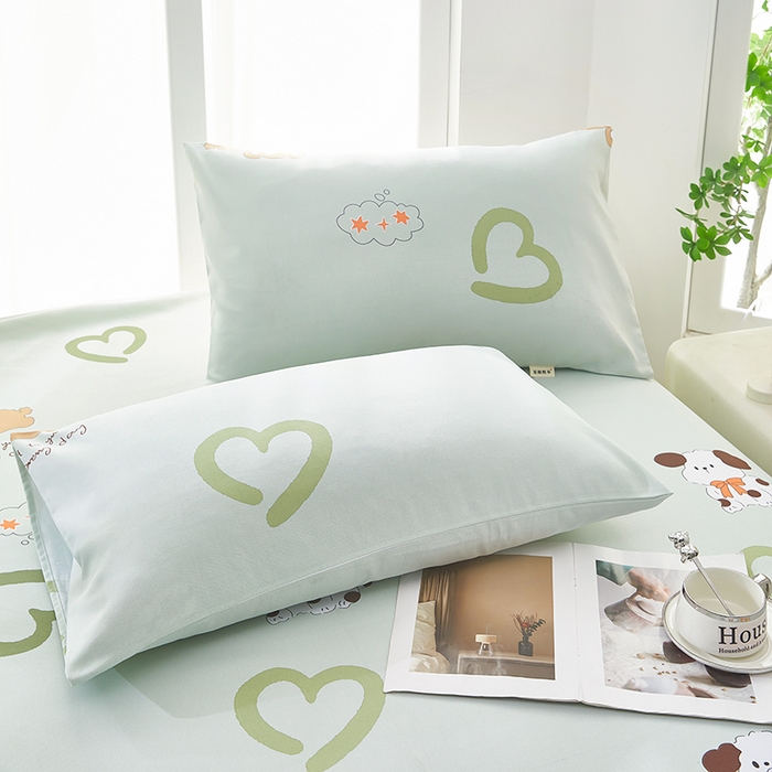 91家纺网 家纺一手货源 找家纺 蕾诺家纺 2025新款老粗布加厚全包防滑床单可组合三件套 泰迪熊