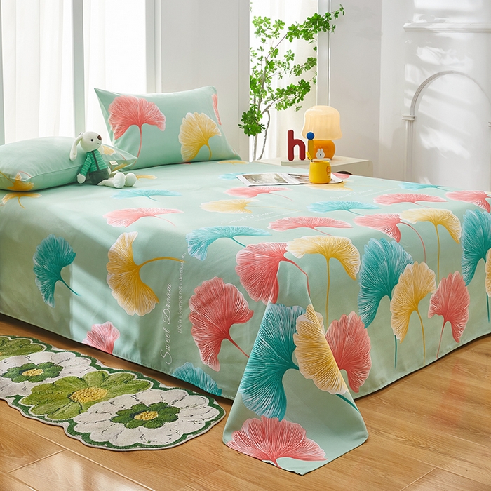 91家纺网 家纺一手货源 找家纺 蕾诺家纺 2025新款老粗布加厚全包防滑床单可组合三件套 杏然