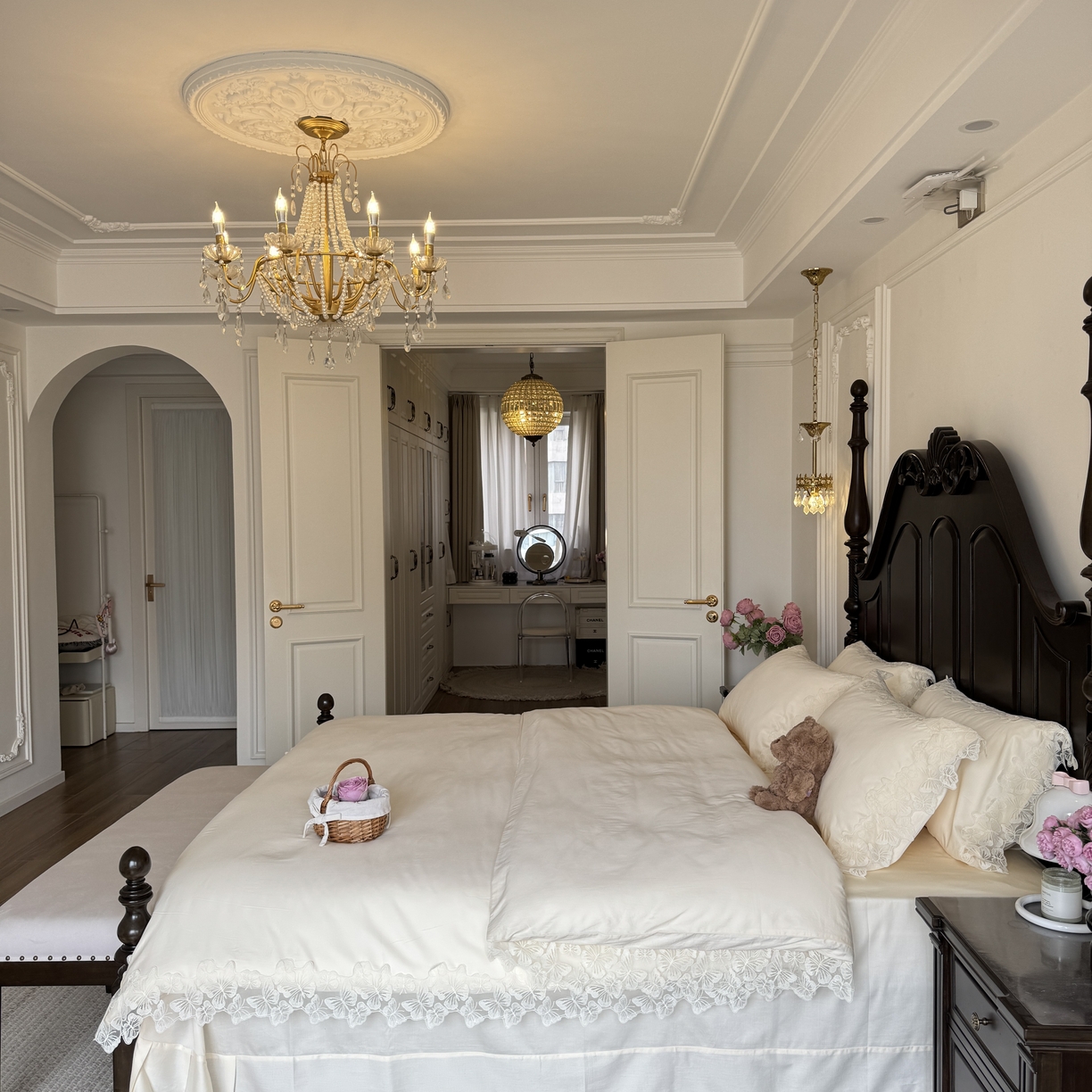 91家纺网 家纺一手货源 找家纺 （总）秀色家纺 秀色家纺 2025新款法式田园轻奢蕾丝荷叶边被套贡缎全棉四件套纯棉公主风高级床品（网红实拍风）