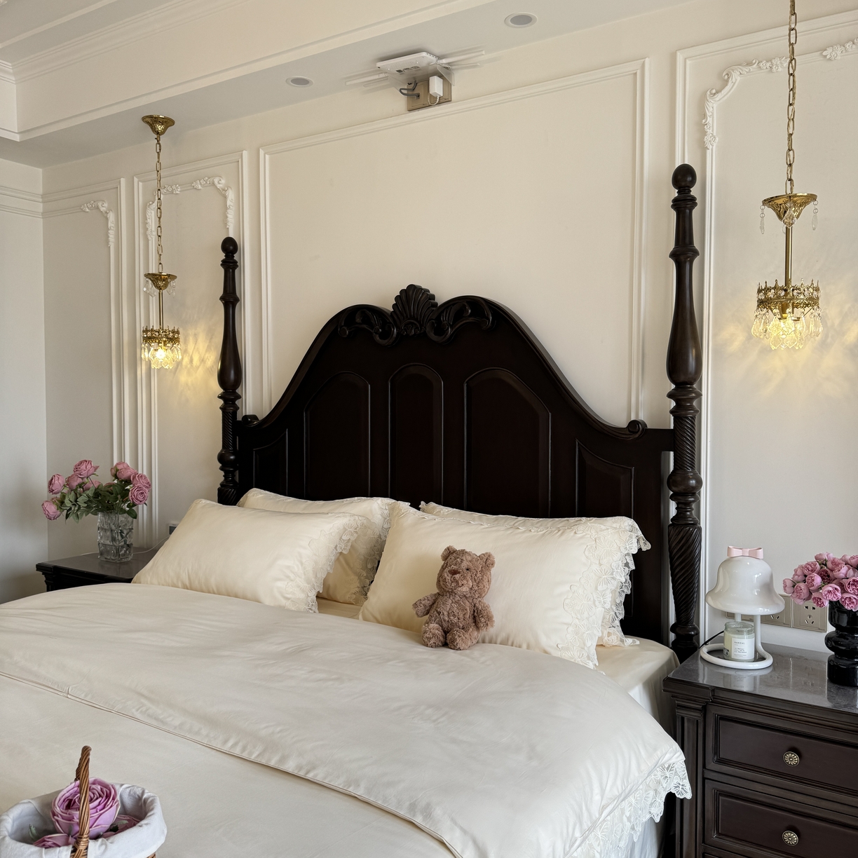 91家纺网 家纺一手货源 找家纺 （总）秀色家纺 秀色家纺 2025新款法式田园轻奢蕾丝荷叶边被套贡缎全棉四件套纯棉公主风高级床品（网红实拍风）