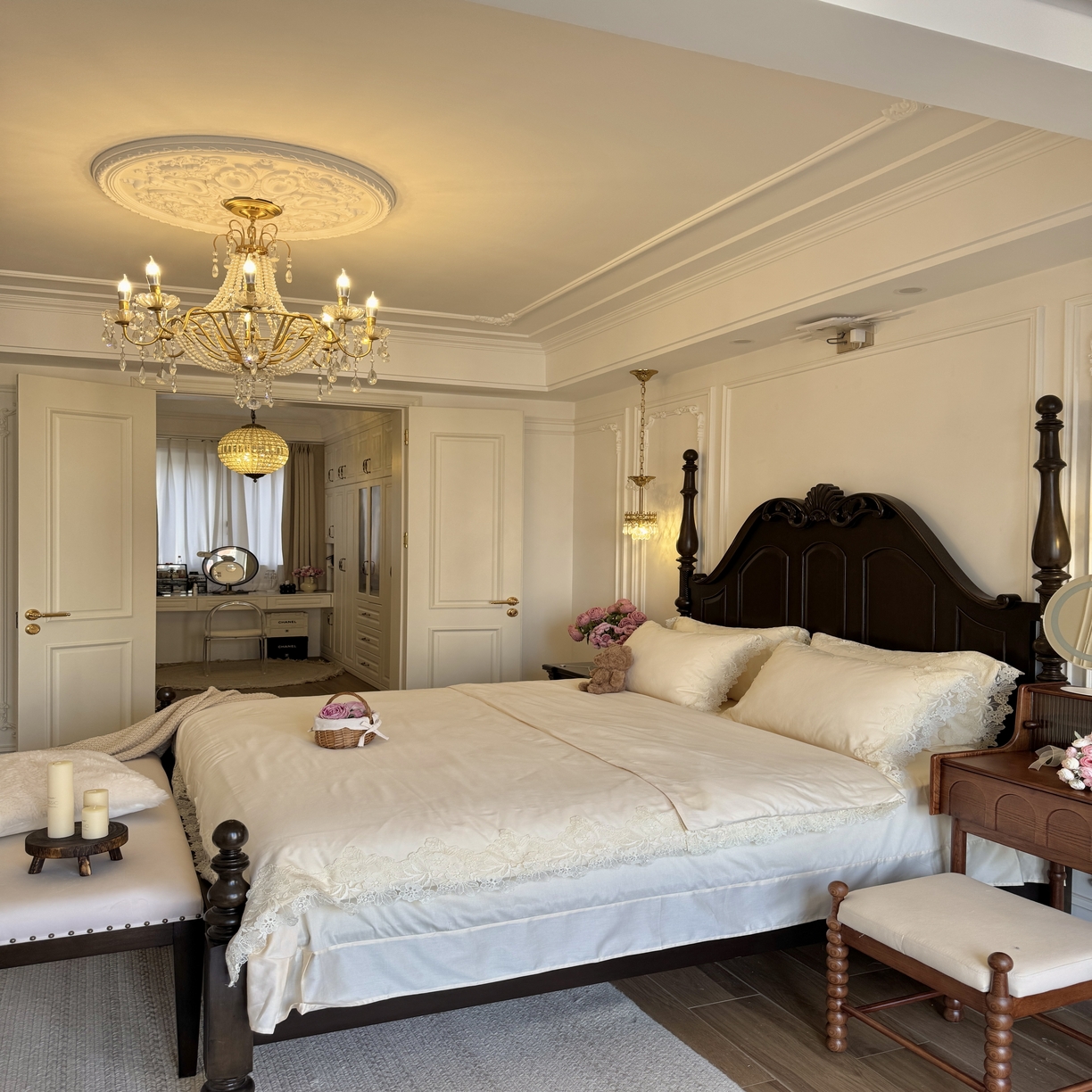 91家纺网 家纺一手货源 找家纺 （总）秀色家纺 秀色家纺 2025新款法式田园轻奢蕾丝荷叶边被套贡缎全棉四件套纯棉公主风高级床品（网红实拍风）