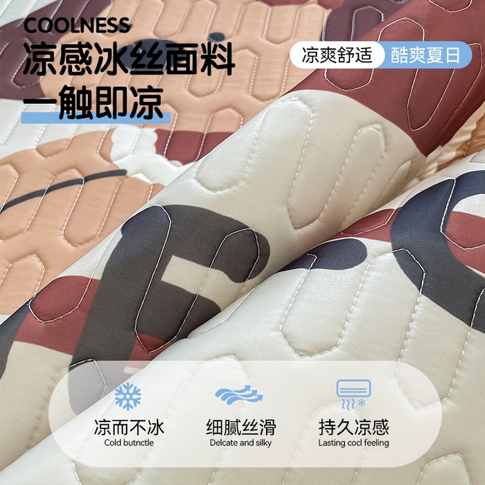 91家纺网 家纺一手货源 找家纺 （总）布卢姆床垫 2025新款卡通A类大版数码凉感丝乳胶凉席