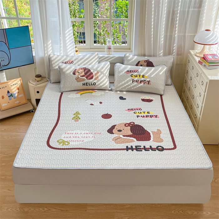 91家纺网 家纺一手货源 找家纺 （总）布卢姆床垫 2025新款卡通A类大版数码凉感丝乳胶凉席