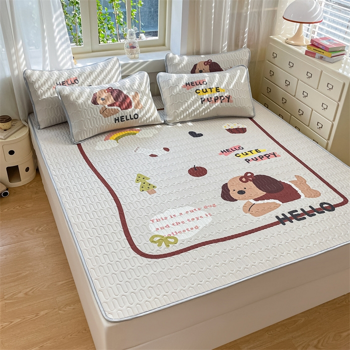 91家纺网 家纺一手货源 找家纺 （总）布卢姆床垫 2025新款卡通A类大版数码凉感丝乳胶凉席