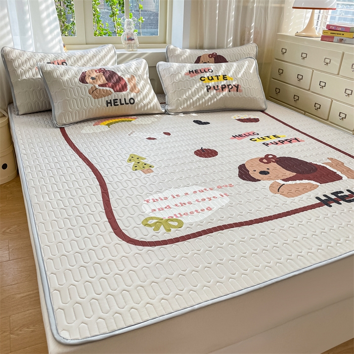 91家纺网 家纺一手货源 找家纺 （总）布卢姆床垫 2025新款卡通A类大版数码凉感丝乳胶凉席