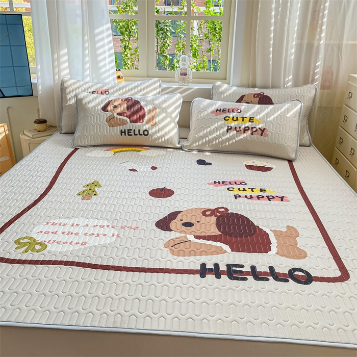 91家纺网 家纺一手货源 找家纺 （总）布卢姆床垫 2025新款卡通A类大版数码凉感丝乳胶凉席