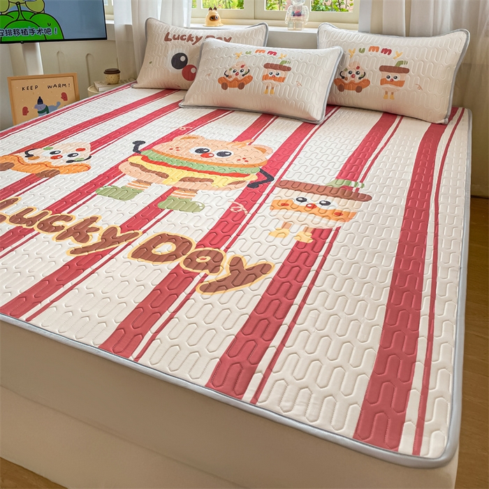 91家纺网 家纺一手货源 找家纺 布卢姆床垫 2025新款卡通A类大版数码凉感丝乳胶凉席 汉倦披萨