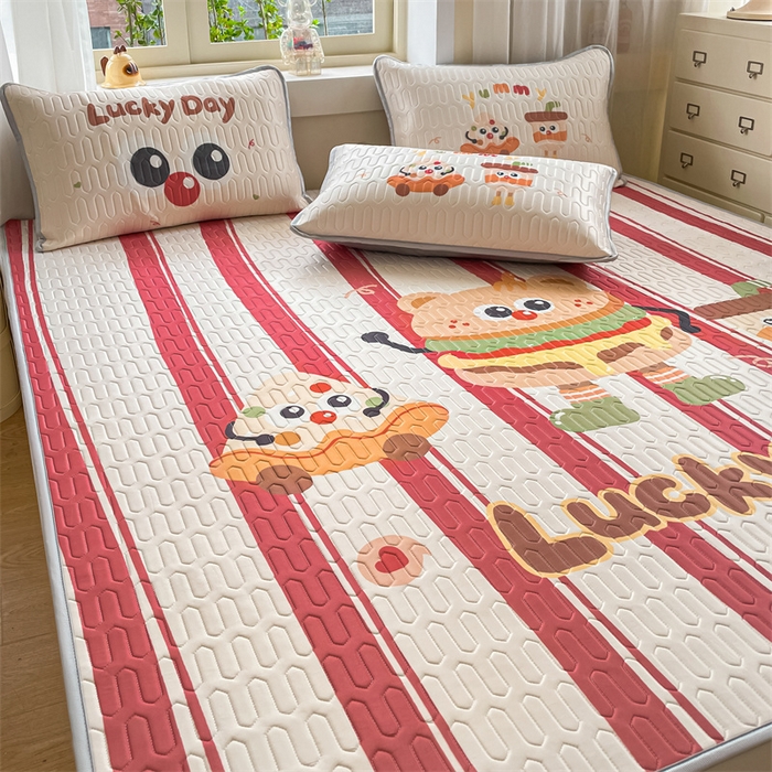 91家纺网 家纺一手货源 找家纺 布卢姆床垫 2025新款卡通A类大版数码凉感丝乳胶凉席 汉倦披萨