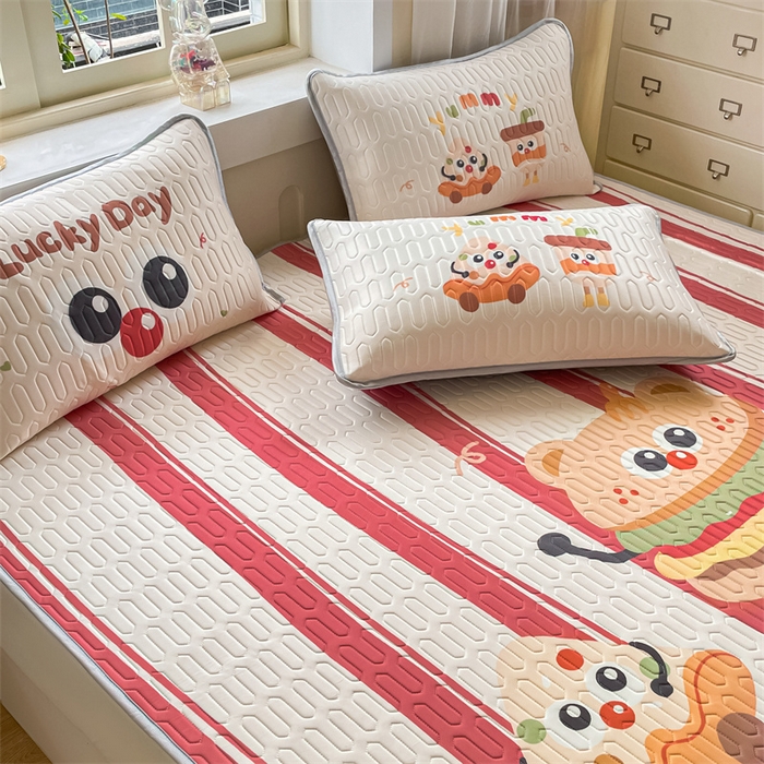 91家纺网 家纺一手货源 找家纺 布卢姆床垫 2025新款卡通A类大版数码凉感丝乳胶凉席 汉倦披萨