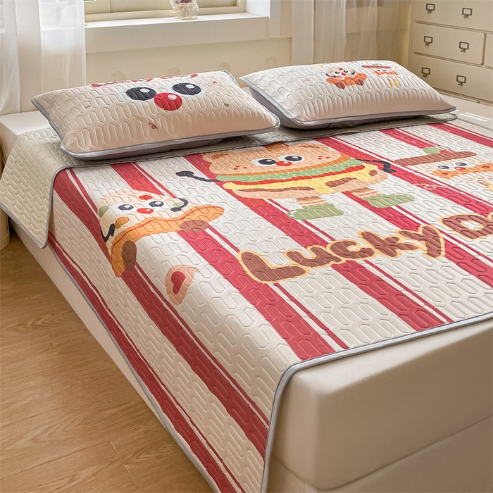 91家纺网 家纺一手货源 找家纺 布卢姆床垫 2025新款卡通A类大版数码凉感丝乳胶凉席 汉倦披萨